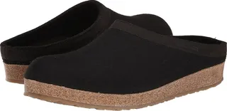 Haflinger GZL Leather Trim Grizzly (Black) Clog Shoes