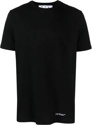 Black Scribble Diag Cotton T-Shirt