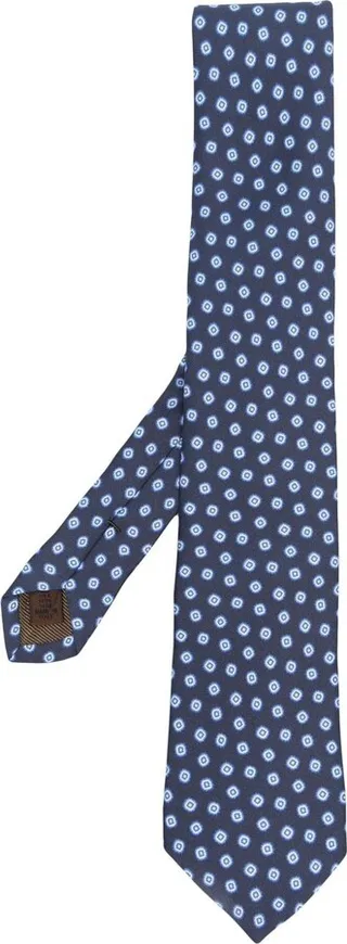 Graphic-Print Silk Tie