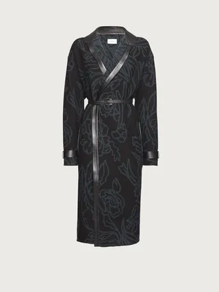Ferragamo Women Jacquard coat Black