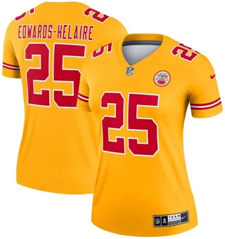 Women's Clyde Edwards-Helaire Gold-Tone Kansas City Chiefs Inverted Legend Jersey