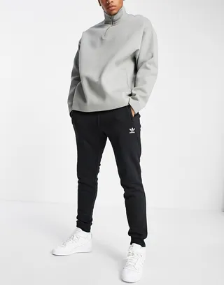 adidas Originals slim fit sweatpants with logo embroidery in black