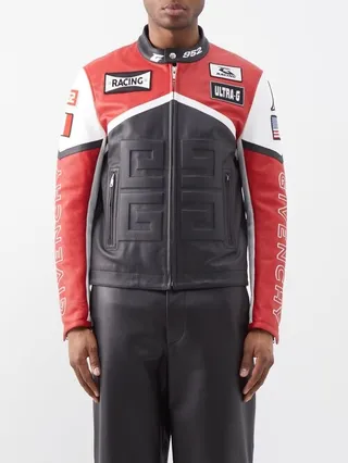 4g-embossed Leather Jacket