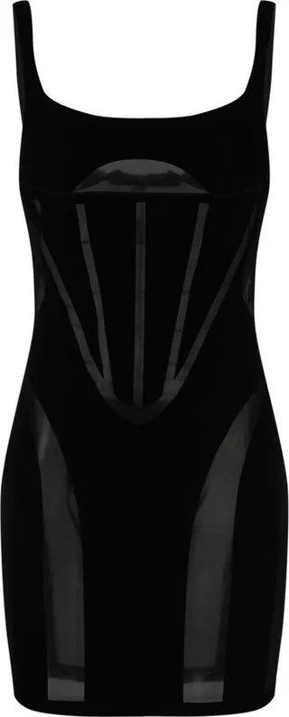 x Wolford semi-sheer panelled minidress