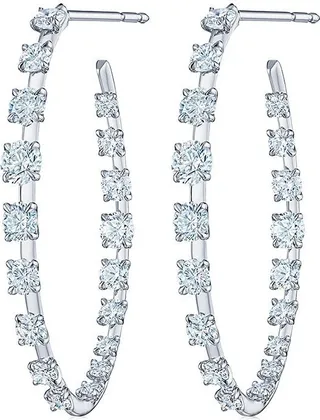 18kt white gold diamond Starry Night hoop earrings