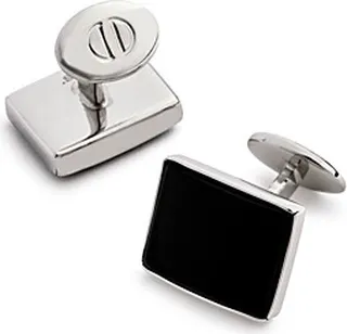 David Donahue Sterling Silver & Onyx Cufflinks
