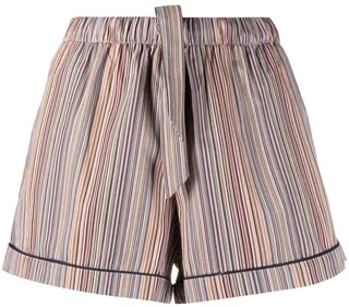 Stripe-Print Drawstring-Waist Shorts