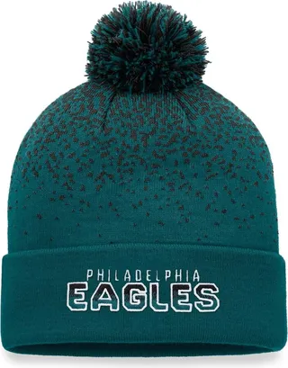 Men's Fanatics Branded Midnight Green Philadelphia Eagles Iconic Gradient Cuffed Knit Hat with Pom