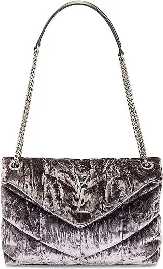 Saint Laurent Small Puffer Chain Bag in Grey
