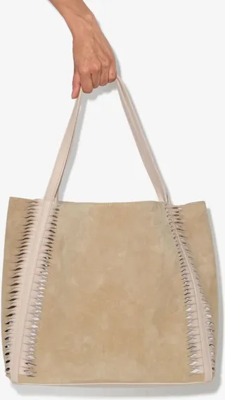 Beige Louela Suede Tote Bag