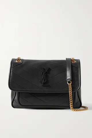 SAINT LAURENT - Niki Baby Mini Quilted Leather Shoulder Bag - Black