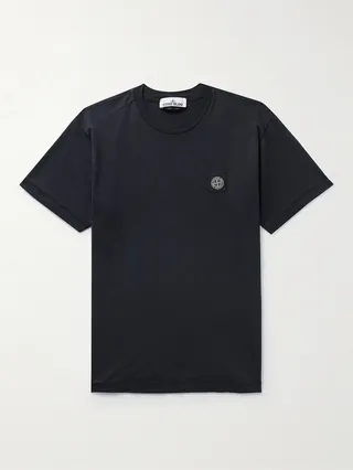Logo-Appliquéd Garment-Dyed Cotton-Jersey T-Shirt