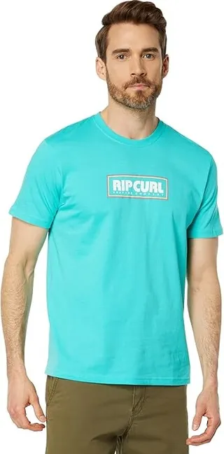 Rip Curl Big Mumma Icon Short Sleeve Tee (Aqua) Men's T Shirt