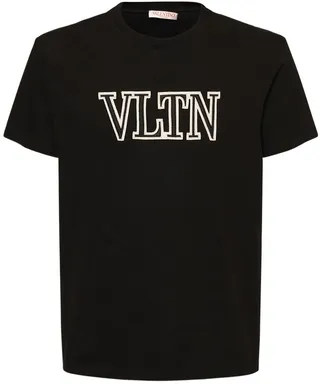 VLTN embroidered cotton jersey t-shirt