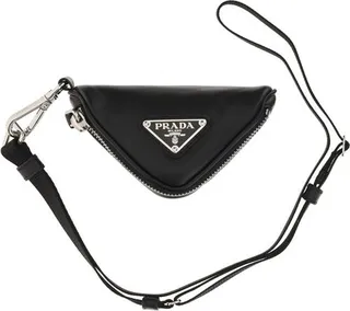 Prada Logo Plaque Triangular Zipped Pouch