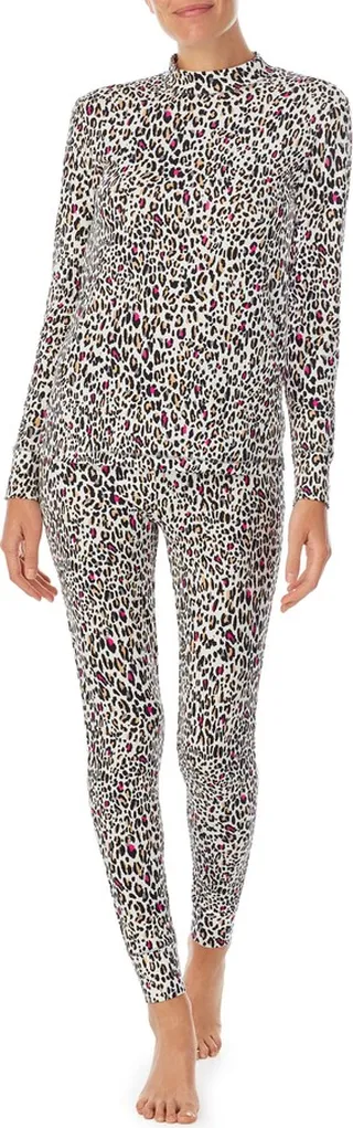 Printed Mock Neck Pajamas