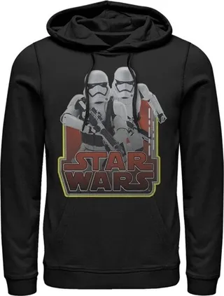 Men's Star Wars The Force Awakens First Order Stormtroopers Pull Over Hoodie - Black - 2X Large