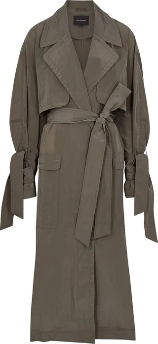 Lee Mathews Aster Crinkled Nylon Trench Coat