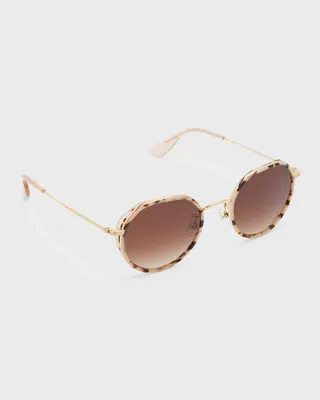 Calliope Round Acetate & Titanium Sunglasses