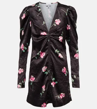 Floral satin minidress