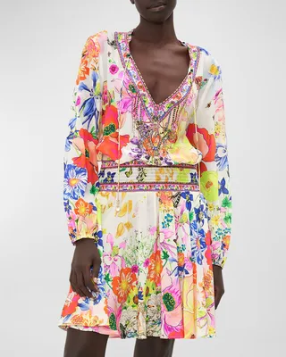 Fairy Gang Shirred Mini Dress