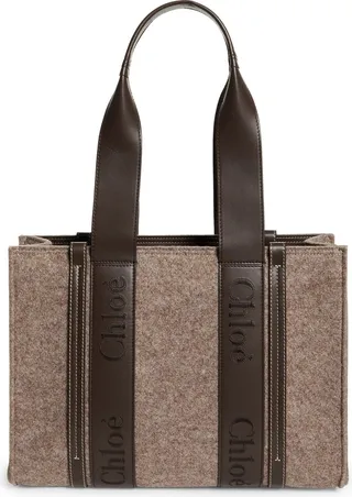 Medium Woody Logo Strap Felt Tote