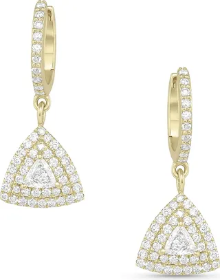 Trillion Diamond Drop Earrings