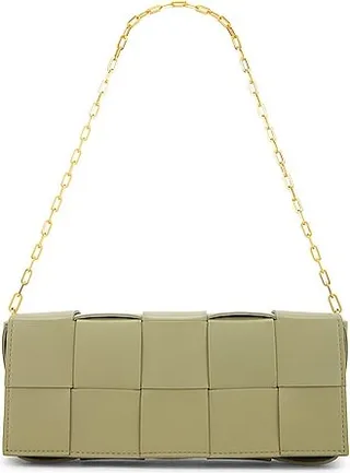 Bottega Veneta Baguette Pochette On Chain in Olive