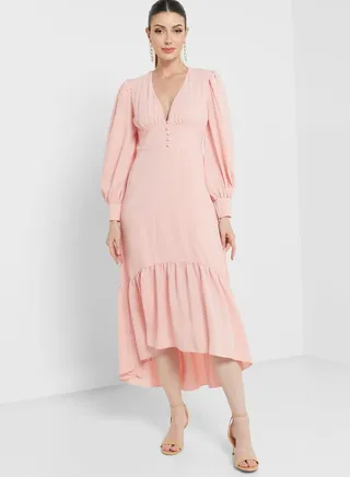 Puff Sleeve Flare Dress