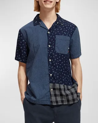 Men's Patchwork Beach Shirt