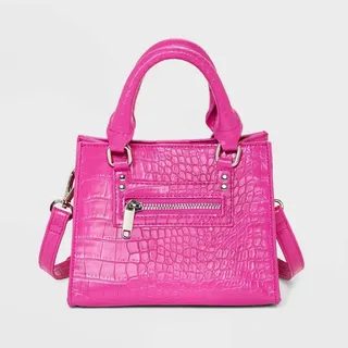 Crocodile Print Mini Structured Crossbody Bag - Wild Fable™ Pink