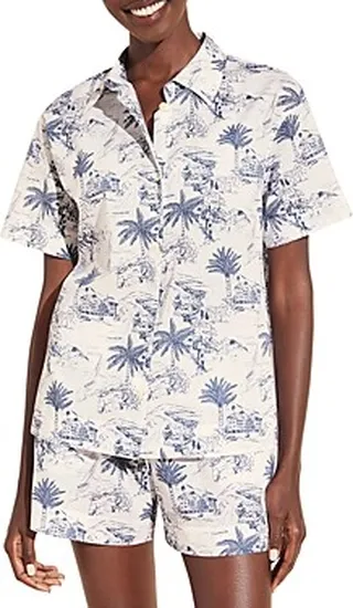 Eberjey Printed Organic Cotton Short Pajama Set