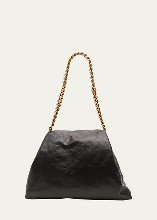 Crush Medium Leather Chain Shoulder Bag
