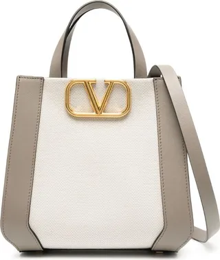 small VLogo canvas tote bag