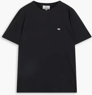 Embroidered cotton-jersey T-shirt