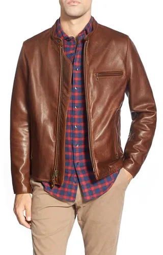 Café Racer Oil Tanned Cowhide Leather Moto Jacket