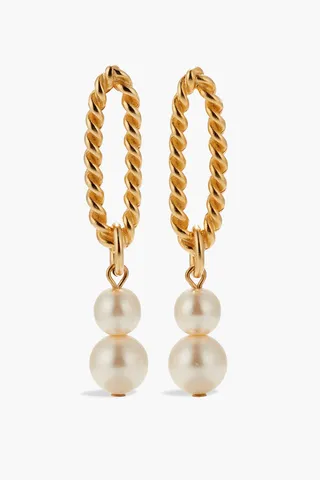 24-Karat Gold-Plated Faux Pearl Earrings