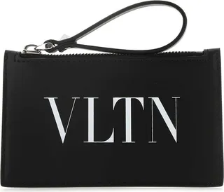 Valentino VLTN Logo Printed Zip-Up Cardholder