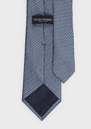 Tie in two-toned herringbone pure silk jacquard
