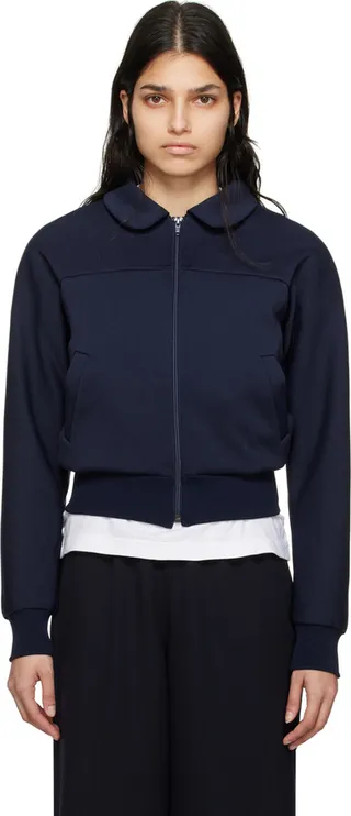 Comme des Garçons Girl Navy Zip-Up Bomber Jacket