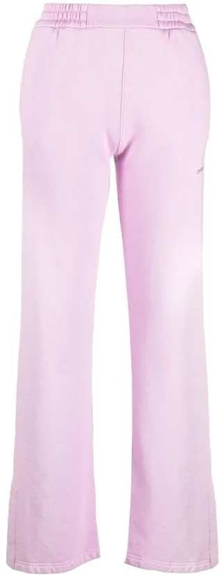 Diag-stripe cotton track pants