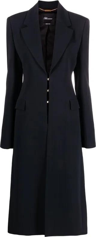 Button-Front Single-Breasted Coat