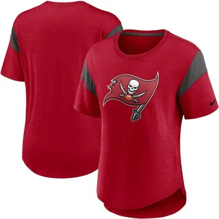 Women's Nike Heather Red Tampa Bay Buccaneers Primary Logo Fashion Top