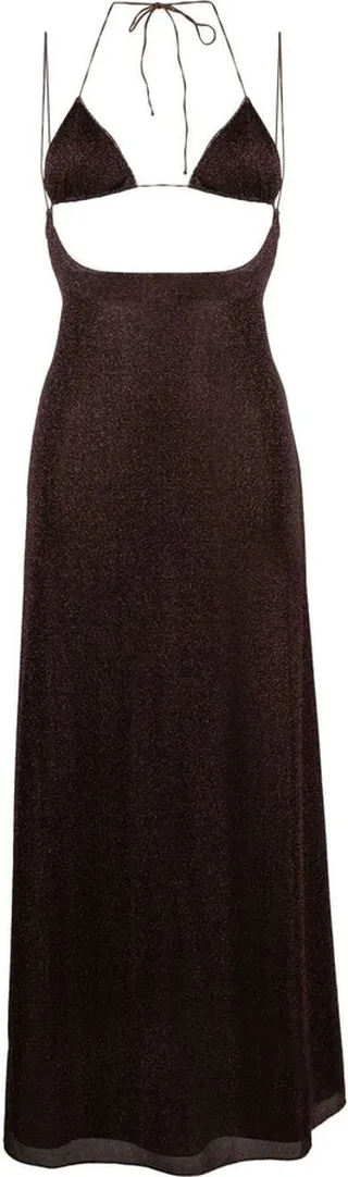 Lurex-Detail Halterneck Dress