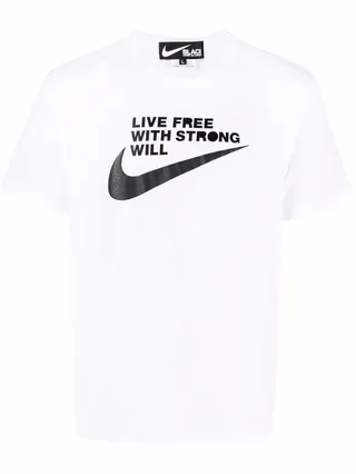 Swoosh-print cotton T-shirt