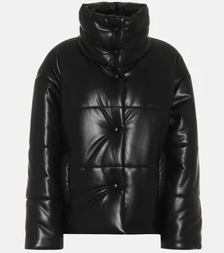 Hide faux leather puffer jacket