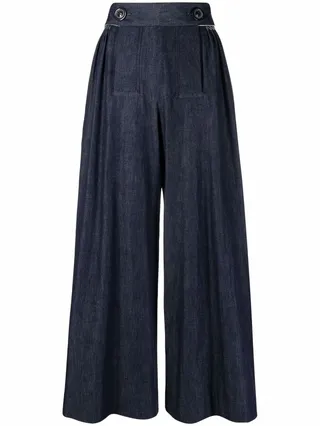 Wide Leg Denim Trousers