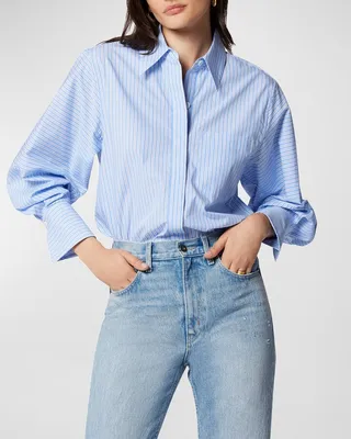 Voisoir Cotton Button-Front Top