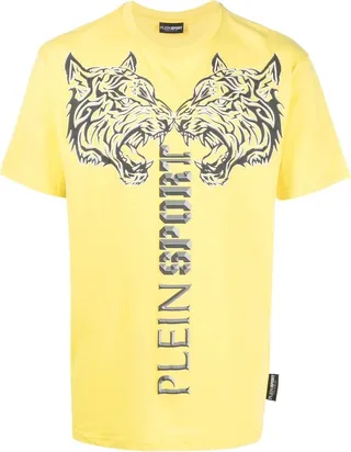 crew neck tiger-print T-shirt
