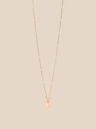Dodo mini four-leaf clover necklace in rose gold and rhodium-plated white gold